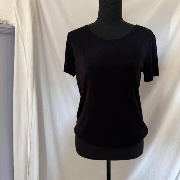 Vintage black basic slinky shirt western connection women’s med classic gothic - Picture 8 of 8